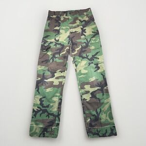Vintage 70s Woodland Camo Pants Size 32x31 Talon Zipper Fly Missing Buttons